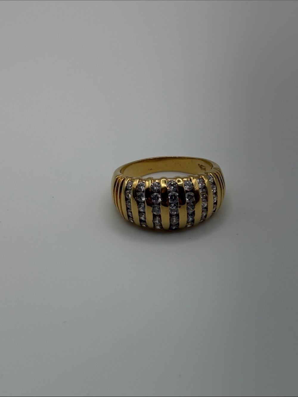 Premier Designs Gold-Tone Dome “Dedication” CZ Ring